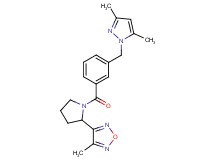 3-(1-{3-[(3,5-dimethyl-1H-pyrazol-1-yl)methyl]benzoyl}pyrrolidin-2-yl)-4-methyl-1,2,5-oxadiazole