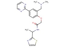 2-[2-[(dimethylamino)methyl]-4-(2-pyrimidinyl)phenoxy]-N-[1-(1,3-thiazol-2-yl)ethyl]acetamide