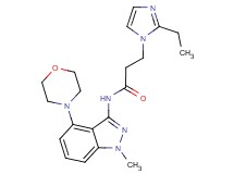 3-(2-ethyl-1H-imidazol-1-yl)-N-(1-methyl-4-morpholin-4-yl-1H-indazol-3-yl)propanamide
