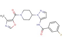 3-fluoro-N-(1-{1-[(4-methyl-1,3-oxazol-5-yl)carbonyl]-4-piperidinyl}-1H-pyrazol-5-yl)benzamide