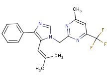 4-methyl-2-{[5-(2-methylprop-1-en-1-yl)-4-phenyl-1H-imidazol-1-yl]methyl}-6-(trifluoromethyl)pyrimidine