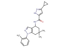 3-cyclopropyl-N-[6,6-dimethyl-1-(2-methylphenyl)-4,5,6,7-tetrahydro-1H-indazol-4-yl]-1H-pyrazole-5-carboxamide