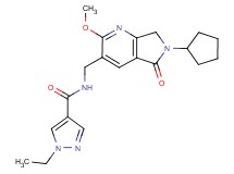 N-[(6-cyclopentyl-2-methoxy-5-oxo-6,7-dihydro-5H-pyrrolo[3,4-b]pyridin-3-yl)methyl]-1-ethyl-1H-pyrazole-4-carboxamide