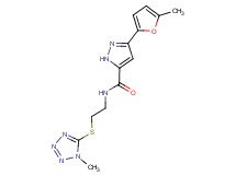 3-(5-methyl-2-furyl)-N-{2-[(1-methyl-1H-tetrazol-5-yl)thio]ethyl}-1H-pyrazole-5-carboxamide