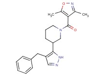 3-(4-benzyl-1H-pyrazol-5-yl)-1-[(3,5-dimethylisoxazol-4-yl)carbonyl]piperidine