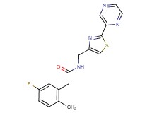 2-(5-fluoro-2-methylphenyl)-N-[(2-pyrazin-2-yl-1,3-thiazol-4-yl)methyl]acetamide