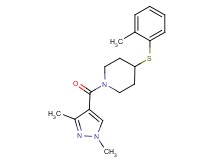 1-[(1,3-dimethyl-1H-pyrazol-4-yl)carbonyl]-4-[(2-methylphenyl)thio]piperidine