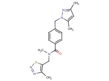 4-[(3,5-dimethyl-1H-pyrazol-1-yl)methyl]-N-methyl-N-[(4-methyl-1,2,3-thiadiazol-5-yl)methyl]benzamide