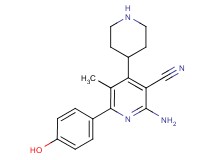 2-amino-6-(4-hydroxyphenyl)-5-methyl-4-piperidin-4-ylnicotinonitrile