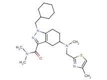 1-(cyclohexylmethyl)-N,N-dimethyl-5-{methyl[(4-methyl-1,3-thiazol-2-yl)methyl]amino}-4,5,6,7-tetrahydro-1H-indazole-3-carboxamide