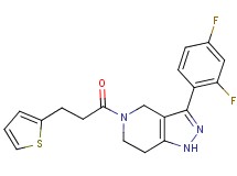 3-(2,4-difluorophenyl)-5-[3-(2-thienyl)propanoyl]-4,5,6,7-tetrahydro-1H-pyrazolo[4,3-c]pyridine