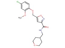 5-[(4-chloro-2-methoxyphenoxy)methyl]-N-(tetrahydro-2H-pyran-4-ylmethyl)-3-isoxazolecarboxamide