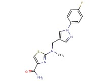 2-[{[1-(4-fluorophenyl)-1H-pyrazol-4-yl]methyl}(methyl)amino]-1,3-thiazole-4-carboxamide