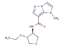 N-[(3S*,4R*)-4-ethoxytetrahydrofuran-3-yl]-1-methyl-1H-imidazo[1,2-b]pyrazole-7-carboxamide