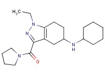 N-cyclohexyl-1-ethyl-3-(1-pyrrolidinylcarbonyl)-4,5,6,7-tetrahydro-1H-indazol-5-amine