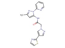 N-(3-methyl-1-pyridin-2-yl-1H-pyrazol-5-yl)-2-[4-(1,3-thiazol-2-yl)-1H-pyrazol-1-yl]acetamide