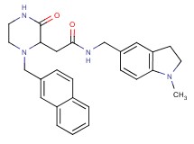 N-[(1-methyl-2,3-dihydro-1H-indol-5-yl)methyl]-2-[1-(2-naphthylmethyl)-3-oxo-2-piperazinyl]acetamide