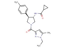 N-[(3S*,4R*)-1-[(1-ethyl-5-methyl-1H-pyrazol-3-yl)carbonyl]-4-(4-methylphenyl)-3-pyrrolidinyl]cyclopropanecarboxamide