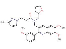 N-{[6,7-dimethoxy-2-(3-methoxyphenyl)-3-quinolinyl]methyl}-3-(3-methyl-1H-pyrazol-1-yl)-N-(tetrahydro-2-furanylmethyl)propanamide