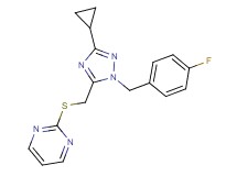 2-({[3-cyclopropyl-1-(4-fluorobenzyl)-1H-1,2,4-triazol-5-yl]methyl}thio)pyrimidine