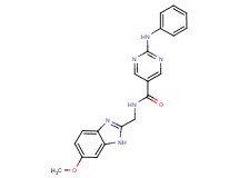 2-anilino-N-[(6-methoxy-1H-benzimidazol-2-yl)methyl]-5-pyrimidinecarboxamide