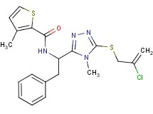 N-(1-{5-[(2-chloro-2-propen-1-yl)thio]-4-methyl-4H-1,2,4-triazol-3-yl}-2-phenylethyl)-3-methyl-2-thiophenecarboxamide
