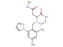 2-{1-[2,4-dimethyl-6-(1H-pyrazol-1-yl)benzyl]-3-oxopiperazin-2-yl}-N-methylacetamide