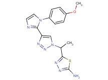 5-(1-{4-[1-(4-methoxyphenyl)-1H-imidazol-2-yl]-1H-1,2,3-triazol-1-yl}ethyl)-1,3,4-thiadiazol-2-amine