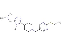 1-[5-(1-{[2-(ethylthio)pyrimidin-5-yl]methyl}piperidin-4-yl)-4-methyl-4H-1,2,4-triazol-3-yl]-N,N-dimethylmethanamine