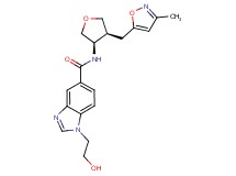 1-(2-hydroxyethyl)-N-{(3R*,4S*)-4-[(3-methylisoxazol-5-yl)methyl]tetrahydrofuran-3-yl}-1H-benzimidazole-5-carboxamide