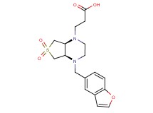 3-[(4aR*,7aS*)-4-(1-benzofuran-5-ylmethyl)-6,6-dioxidohexahydrothieno[3,4-b]pyrazin-1(2H)-yl]propanoic acid
