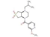 (4aR*,7aS*)-1-isobutyl-4-(2-methoxyisonicotinoyl)octahydrothieno[3,4-b]pyrazine 6,6-dioxide