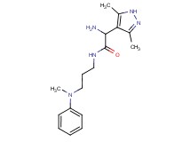 2-amino-2-(3,5-dimethyl-1H-pyrazol-4-yl)-N-{3-[methyl(phenyl)amino]propyl}acetamide