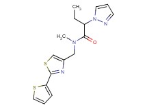 N-methyl-2-(1H-pyrazol-1-yl)-N-{[2-(2-thienyl)-1,3-thiazol-4-yl]methyl}butanamide