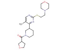 4-[2-({5-methyl-4-[1-(tetrahydro-3-furanylcarbonyl)-3-piperidinyl]-2-pyrimidinyl}thio)ethyl]morpholine