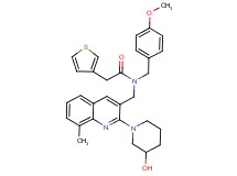 N-{[2-(3-hydroxy-1-piperidinyl)-8-methyl-3-quinolinyl]methyl}-N-(4-methoxybenzyl)-2-(3-thienyl)acetamide
