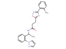 3-[3-(2-methylphenyl)-1,2,4-oxadiazol-5-yl]-N-{1-[2-(1H-pyrazol-1-yl)phenyl]ethyl}propanamide