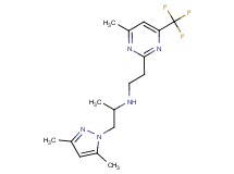 1-(3,5-dimethyl-1H-pyrazol-1-yl)-N-{2-[4-methyl-6-(trifluoromethyl)pyrimidin-2-yl]ethyl}propan-2-amine
