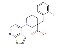 3-(2-fluorobenzyl)-1-thieno[2,3-d]pyrimidin-4-ylpiperidine-3-carboxylic acid