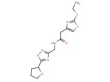 2-[2-(ethylthio)-1,3-thiazol-4-yl]-N-{[5-(tetrahydrofuran-2-yl)-1,2,4-oxadiazol-3-yl]methyl}acetamide