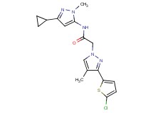 2-[3-(5-chloro-2-thienyl)-4-methyl-1H-pyrazol-1-yl]-N-(3-cyclopropyl-1-methyl-1H-pyrazol-5-yl)acetamide
