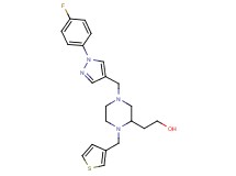 2-[4-{[1-(4-fluorophenyl)-1H-pyrazol-4-yl]methyl}-1-(3-thienylmethyl)-2-piperazinyl]ethanol