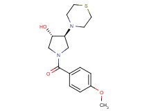 (3S*,4S*)-1-(4-methoxybenzoyl)-4-(4-thiomorpholinyl)-3-pyrrolidinol