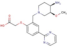 (2-{[(3S*,4R*)-4-amino-3-methoxypiperidin-1-yl]methyl}-4-pyrimidin-2-ylphenoxy)acetic acid