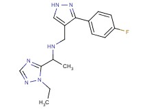 1-(1-ethyl-1H-1,2,4-triazol-5-yl)-N-{[3-(4-fluorophenyl)-1H-pyrazol-4-yl]methyl}ethanamine