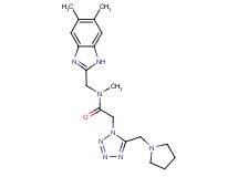N-[(5,6-dimethyl-1H-benzimidazol-2-yl)methyl]-N-methyl-2-[5-(1-pyrrolidinylmethyl)-1H-tetrazol-1-yl]acetamide