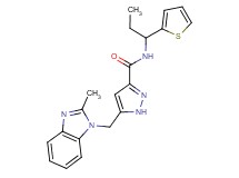 5-[(2-methyl-1H-benzimidazol-1-yl)methyl]-N-[1-(2-thienyl)propyl]-1H-pyrazole-3-carboxamide