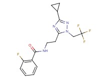 N-{2-[3-cyclopropyl-1-(2,2,2-trifluoroethyl)-1H-1,2,4-triazol-5-yl]ethyl}-2-fluorobenzamide