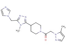 4-[5-(1H-imidazol-1-ylmethyl)-4-methyl-4H-1,2,4-triazol-3-yl]-1-[(5-methyl-1H-pyrazol-1-yl)acetyl]piperidine