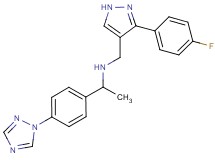 N-{[3-(4-fluorophenyl)-1H-pyrazol-4-yl]methyl}-1-[4-(1H-1,2,4-triazol-1-yl)phenyl]ethanamine